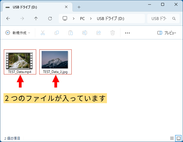 2つのファイルが入っています